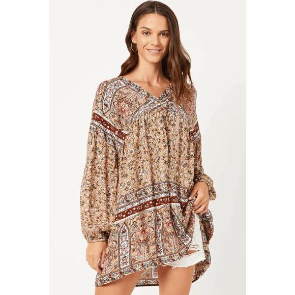 NWT Hayden Girls Floral Print Surplice Tunic Women's XL - Picture 1 of 6
